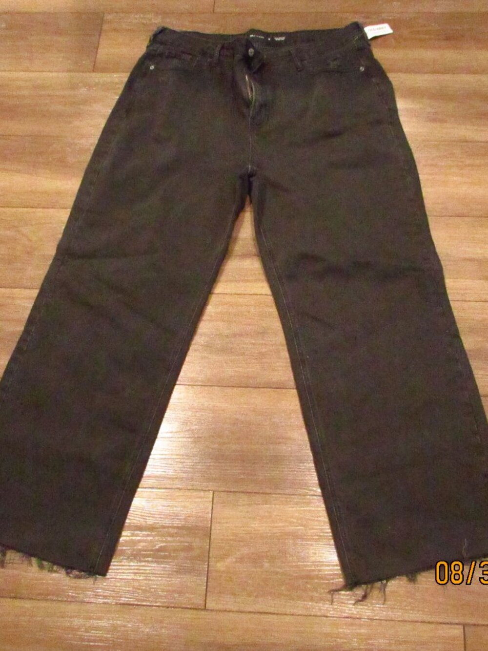 OLD NAVY DENIM JEANS BLACK EXTRA HIGH RISE WIDE LEG SIZE 18